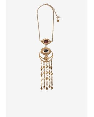 Chloé Amulet Brass Necklace With Ornaments - White