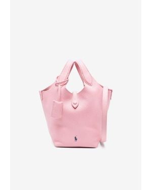 Ralph Lauren Small Play Pebbled Leather Tote Bag - Pink