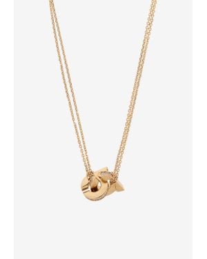 Ferragamo Double Gancini Chain Necklace - White