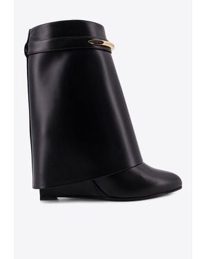 Givenchy Shark Pinch 95 Mid-Calf Leather Boots - Black