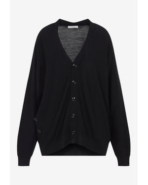 Lemaire Relaxed Twisted Asymmetric Cardigan - Blue