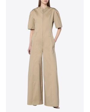 Thelatest Palazzo Tailored Wide Jumpsuit - Natural