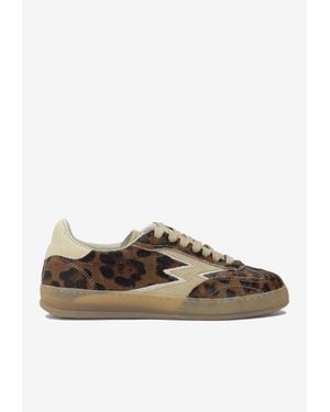 Moaconcept Club Deluxe Leopard Print Suede Sneakers - Brown