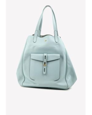Tom Ford T-Twist Hollywood Leather Tote Bag - Blue