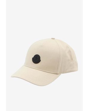 Moncler Baseball Cap With Logo-Patch - Natural