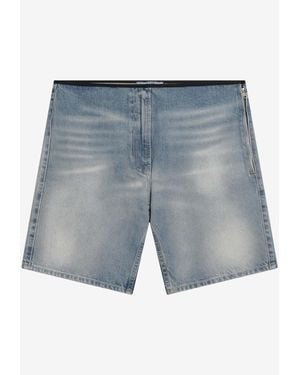 Prada Washed Denim Shorts - Blue