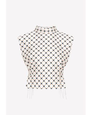 Lanvin Cropped Floral Top - White