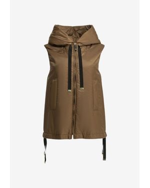 Max Mara Water-Repellent Zip-Up Vest - Green