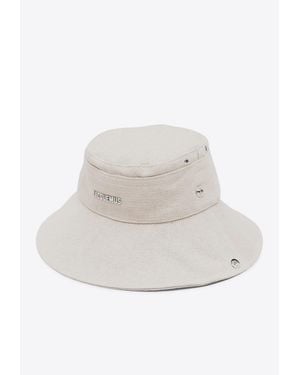 Jacquemus Logo Canvas Bucket Hat - White