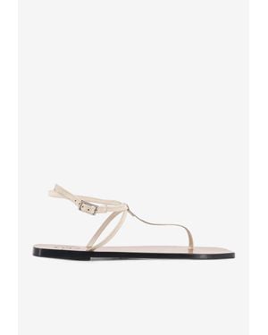 Atp Atelier Alassio Leather Thong Sandals - White