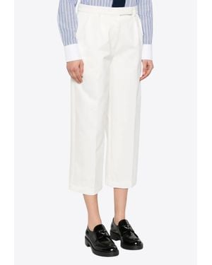 Thom Browne Grosgrain Loop Cropped Pants - White