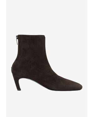 TOTEME 55 Suede Ankle Boots - Black