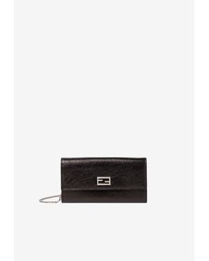 Fendi Tube Ff Baguette Chain Clutch - White
