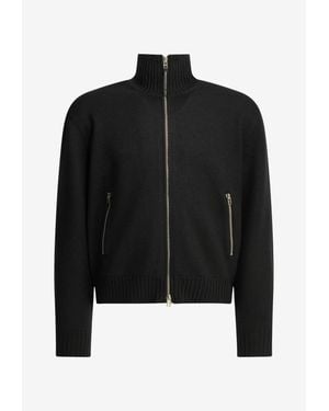 Tom Ford Zip-Up Ribbed Cardigan - Black
