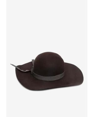 P.A.R.O.S.H. Lapy Wide-Brim Felted Hat - Brown