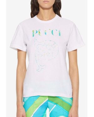 PUCCI Iride Print Logo T-Shirt - White