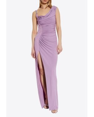 Versace Medusa '95 Draped Maxi Gown - Purple
