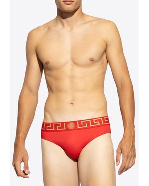 Versace Medusa Greca Swimming Briefs - Red