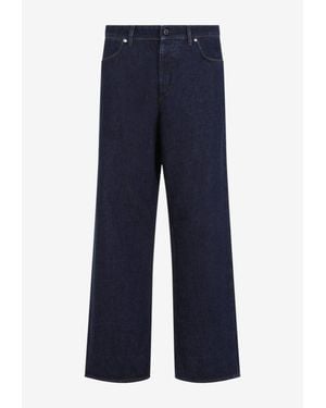 Stone Island Logo Patch Straight-Leg Jeans - Blue