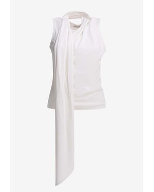 Ami Paris Sleeveless Tied Top - White