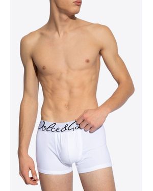 Dolce & Gabbana Logo Waistband Boxers - White