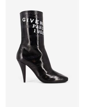 Givenchy Sliced Square 95 Leather Tape Ankle Boots - Black