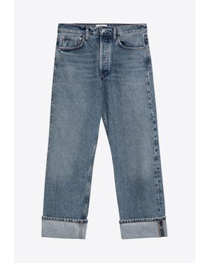 Agolde Fran Washed-Out Jeans - Blue