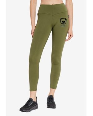 Moschino Raised Logo Leggings - Green