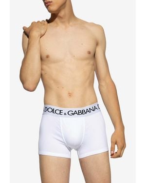Dolce & Gabbana Logo Waistband Boxers - White