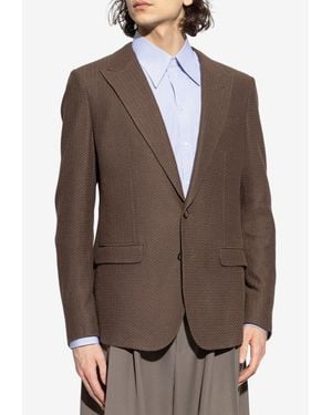 Dolce & Gabbana Single-Vent Geometric Blazer - Brown
