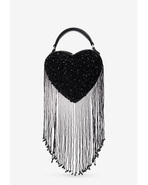 Moschino Crystal-Embellished Shoulder Bag - Black