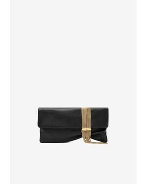 Jimmy Choo Zandra Leather Clutch Bag With Chain Bracelet - White