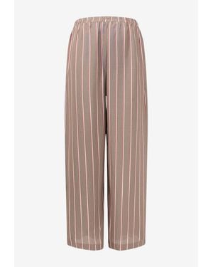 Frankie Shop Straight-Leg Striped Trousers - Brown