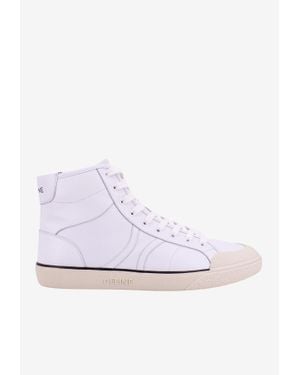 Celine Alan As-01 Leather High-Top Trainers - White