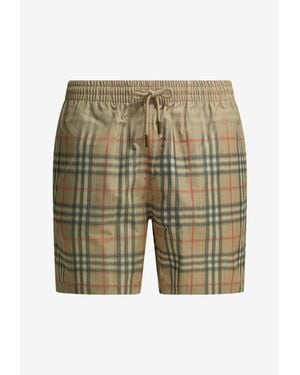 Burberry Faded Check Swim Shorts - Natural