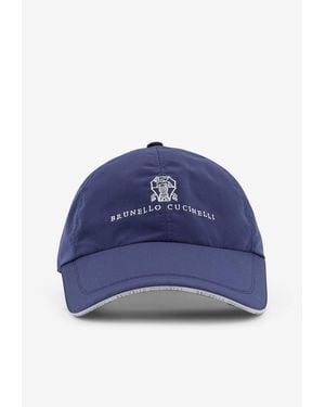 Brunello Cucinelli Logo Embroidered Baseball Cap - Blue
