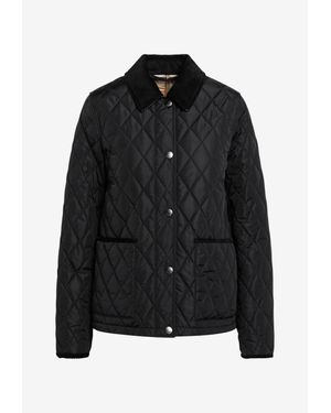 Burberry Corduroy-Collar Quilted Jacket - Black