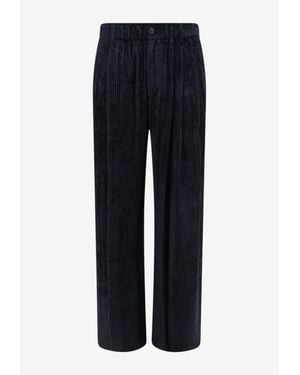 Giorgio Armani Straight-Leg Corduroy Pants - Blue