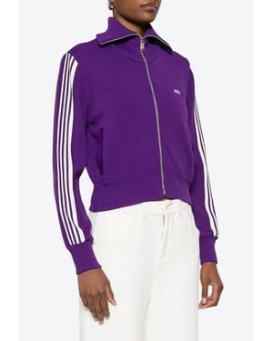 Autry Knitted Zip-Up Tennis Jacket - Purple