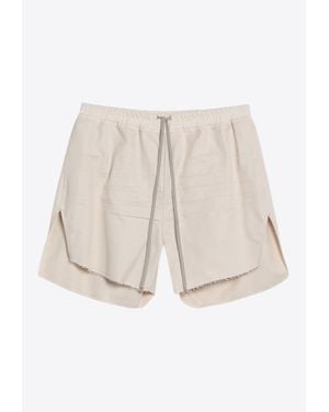 Rick Owens Elasticated Frayed Shorts - Natural