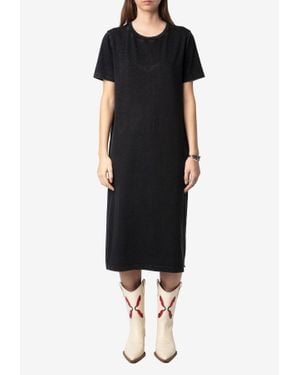 Zadig & Voltaire Zaid Midi T-Shirt Dress - Black