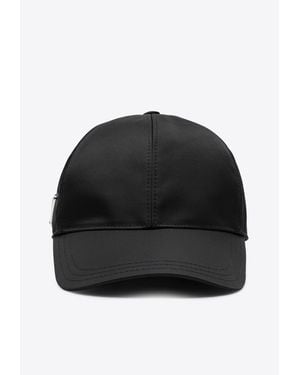Prada Triangle Logo Baseball Cap - Black