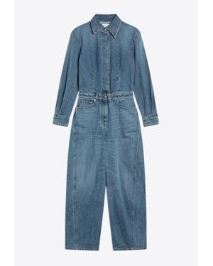 Givenchy Washed Denim Jumpsuit - Blue