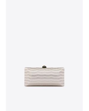 Rodo Embellished Satin Clutch Bag - White