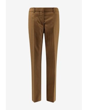 Burberry Wool-Blend Tailored Trousers - Brown