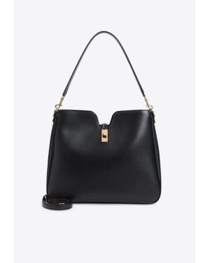 Celine Medium Camille Soft Leather Shoulder Bag - Black