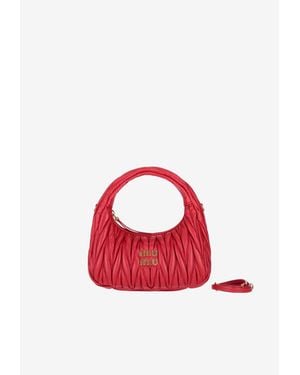 Miu Miu Wander Matelassé Hobo Bag - Red