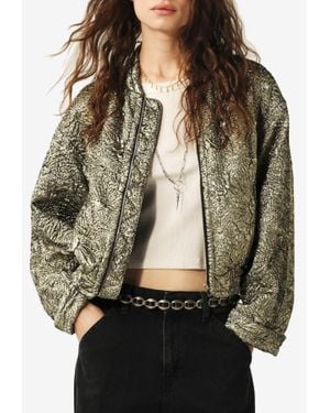 Ba&sh Bary Floral Brocade Bomber Jacket - Black