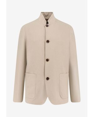 Loro Piana Spagna Single-Breasted Linen Jacket - Natural