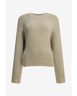 KHAITE Gemma Knitted Cashmere Sweater - Natural